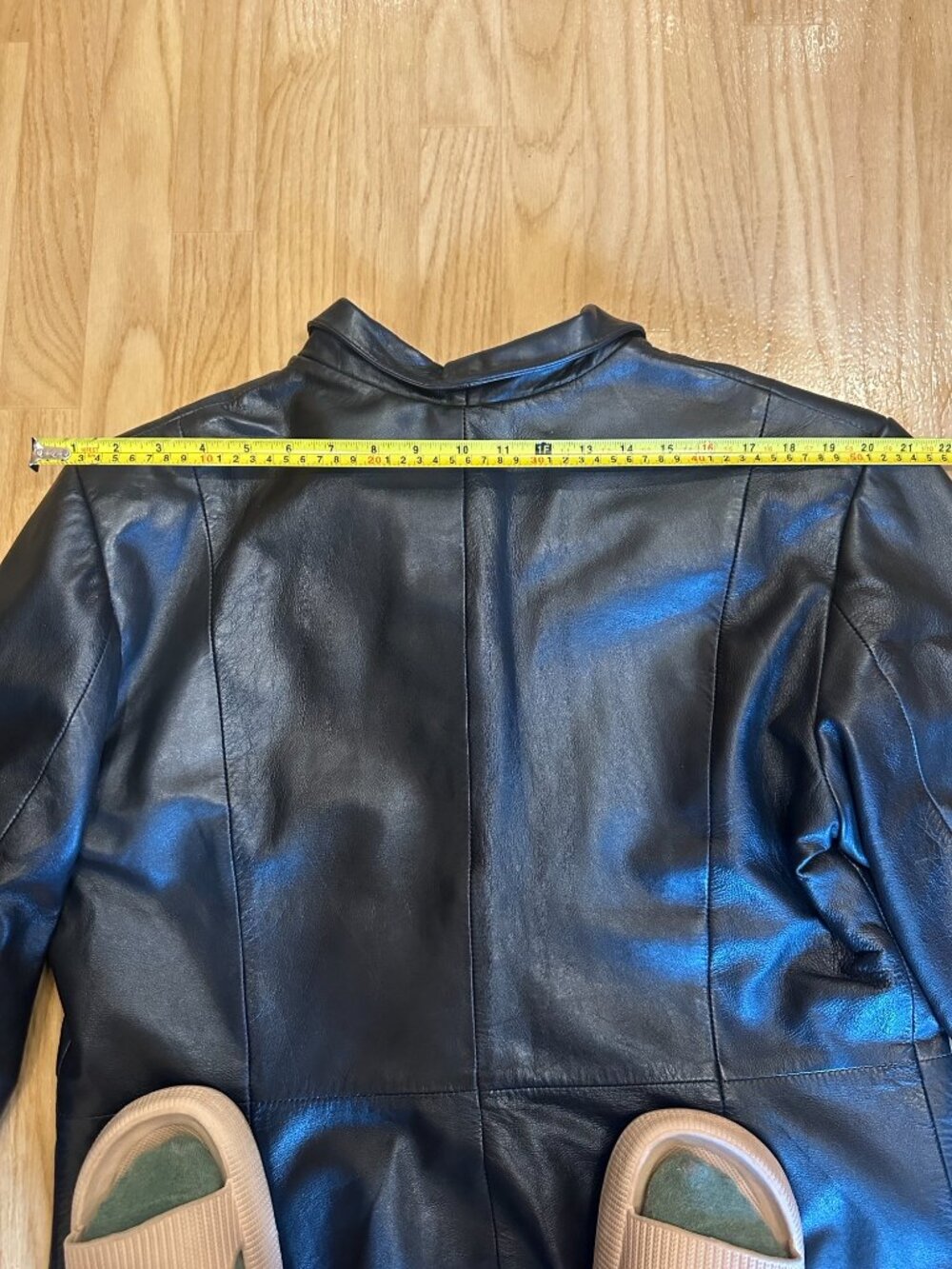 Vintage Guccini Leather Co Black Genuine Leather Blazer Coat 2XL - Picture 7 of 16